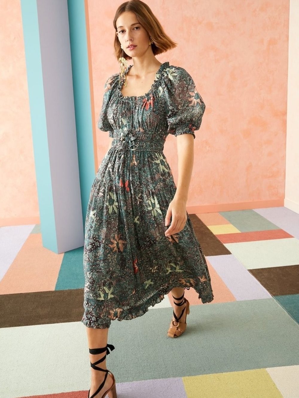 Ulla Johnson Indah Dress Malachite Floral Size 2